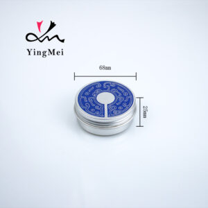 Colorful thread printed round aluminum storage jar 60g