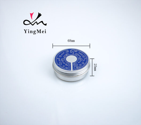 Colorful thread printed round aluminum storage jar 60g