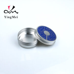 Colorful thread printed round aluminum storage jar 60g
