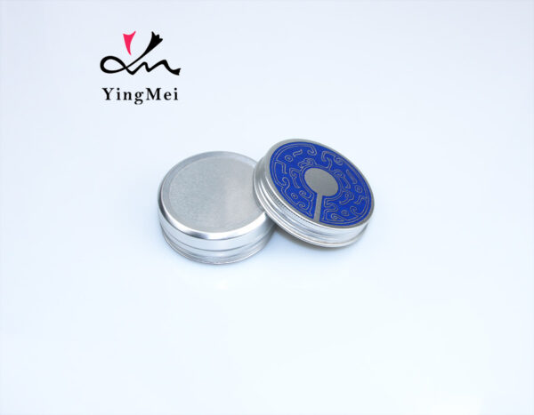Colorful thread printed round aluminum storage jar 60g