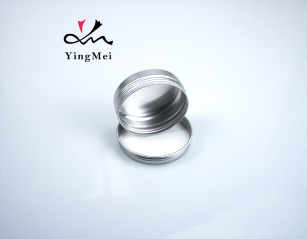 Colorful thread printed round aluminum storage jar 60g