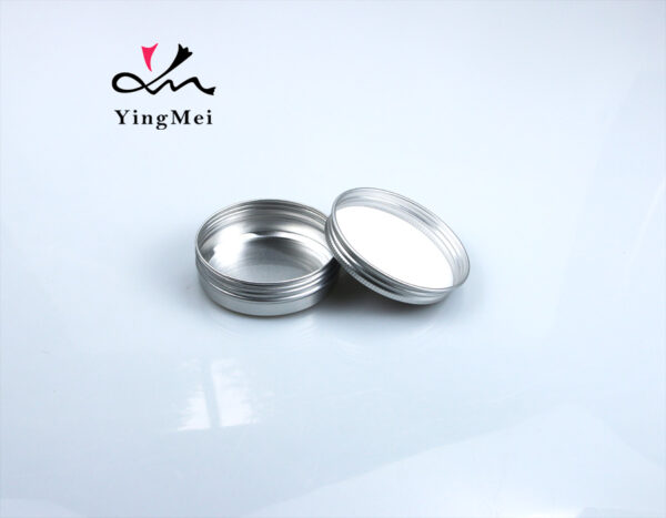 Colorful thread printed round aluminum storage jar 60g