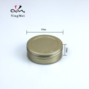 gold tea print round metal container aluminum can