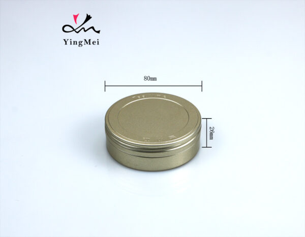gold tea print round metal container aluminum can
