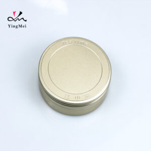 gold tea print round metal container aluminum can