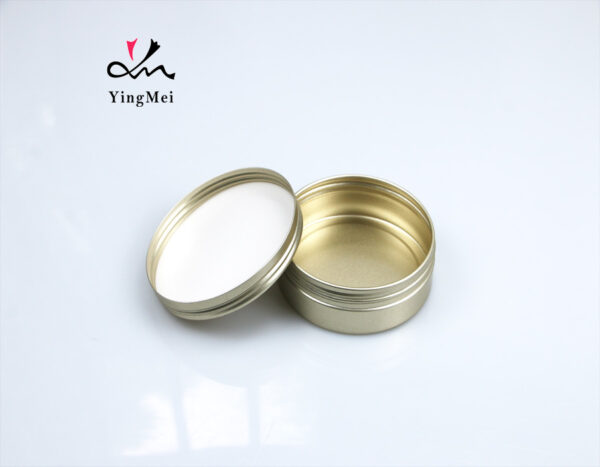 gold tea print round metal container aluminum can