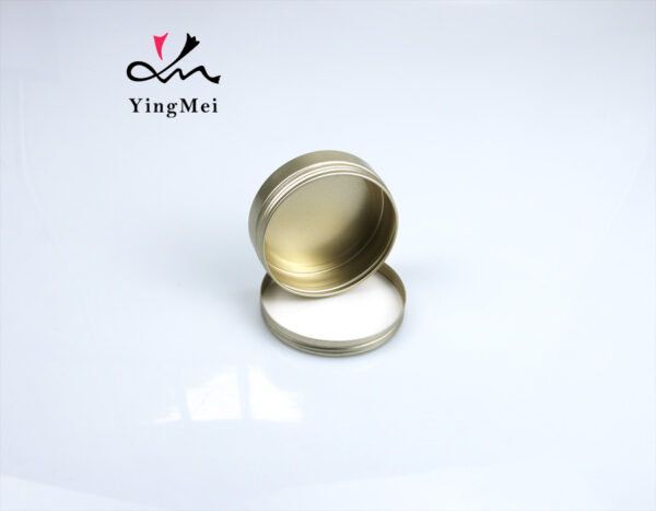 gold tea print round metal container aluminum can