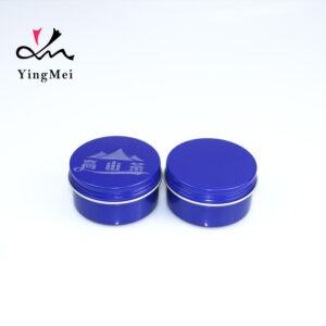 Klein Blue Tea Round Aluminum Storage Box with Printing