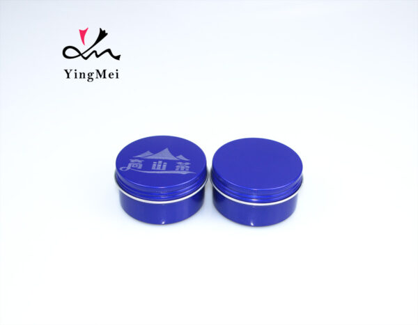 Klein Blue Tea Round Aluminum Storage Box with Printing