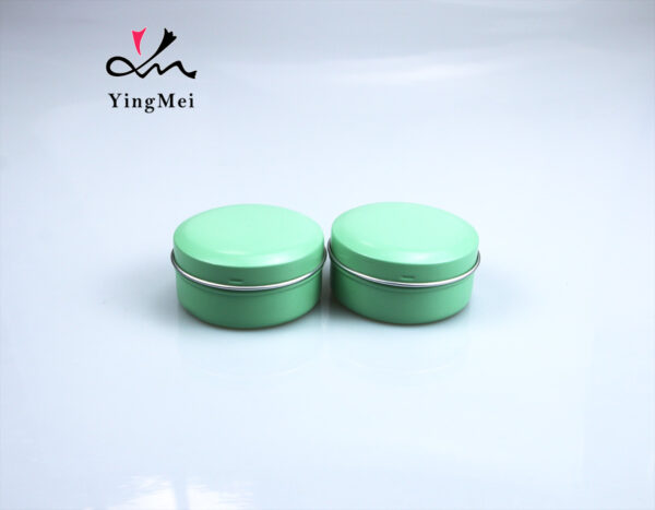 fresh mint green spiral round aluminum can storage box