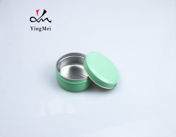fresh mint green spiral round aluminum can storage box