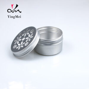 openwork flower pattern aromatherapy aluminum jar