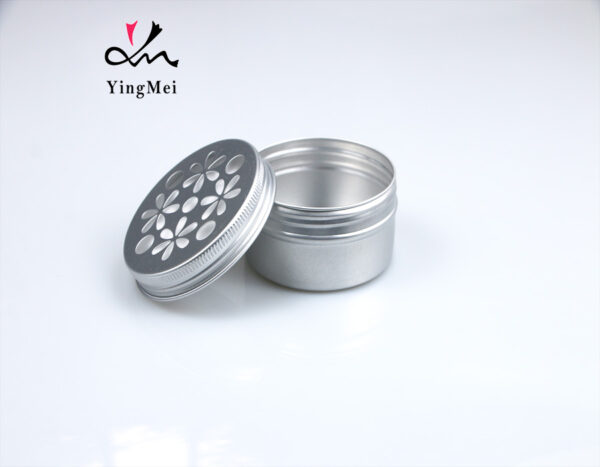 openwork flower pattern aromatherapy aluminum jar