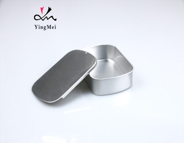 customizable square slide cover aluminum storage jar