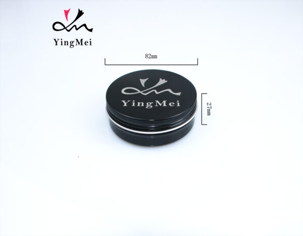 black aluminum jar hair wax with customized logo