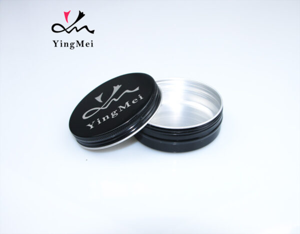 black aluminum jar hair wax with customized logo