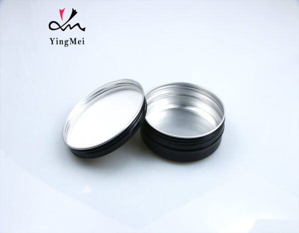 black aluminum jar hair wax with customized logo