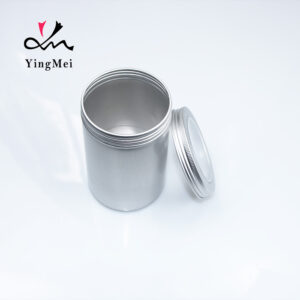 450ml Silver Aluminum Round Tea Jar with Transparent Lid