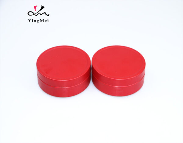 Vibrant red round Metal aluminum Jar for Cream 90g