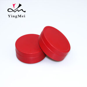 Vibrant red round Metal aluminum Jar for Cream 90g