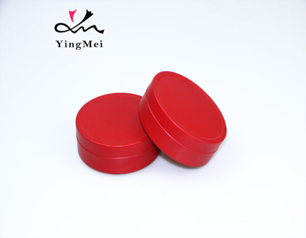 Vibrant red round Metal aluminum Jar for Cream 90g