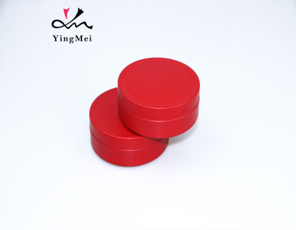 Vibrant red round Metal aluminum Jar for Cream 90g