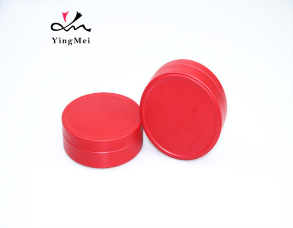 Vibrant red round Metal aluminum Jar for Cream 90g
