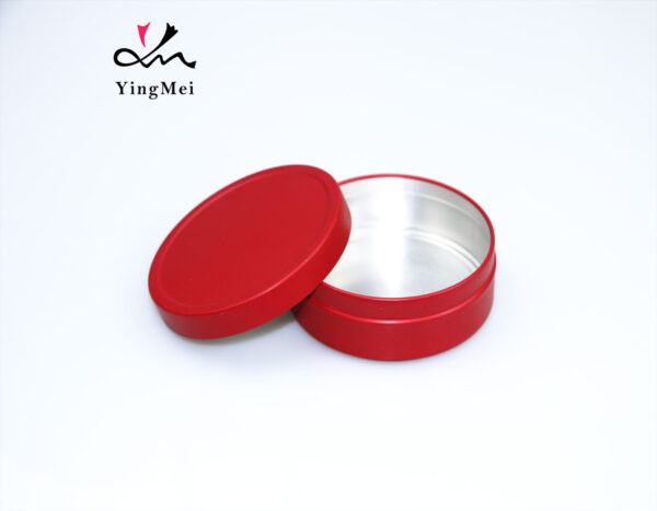 Vibrant red round Metal aluminum Jar for Cream 90g