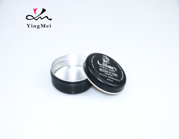 70ml glossy black embossed logo aluminium jar with screw cap