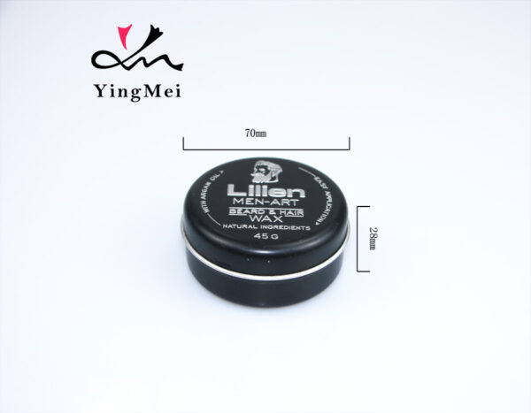 70ml glossy black embossed logo aluminium jar with screw cap