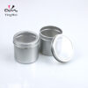 100ml silver round aluminum storage jar with transparent lid