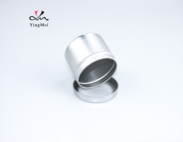 100ml silver round aluminum storage jar with transparent lid