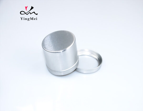100ml silver round aluminum storage jar with transparent lid
