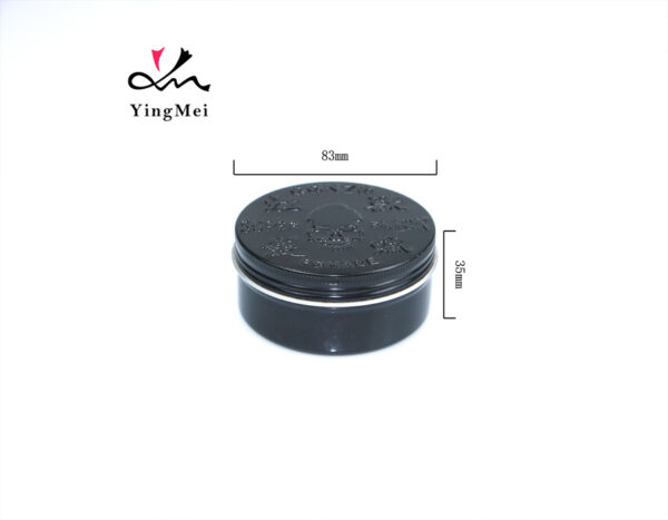 180ml custom embossed black round aluminum can hair wax