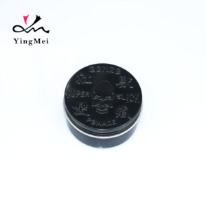 180ml custom embossed black round aluminum can hair wax