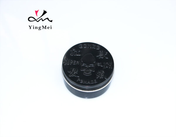180ml custom embossed black round aluminum can hair wax