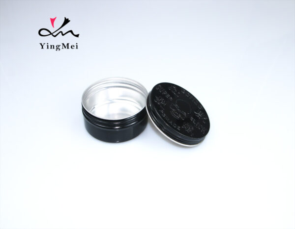180ml custom embossed black round aluminum can hair wax