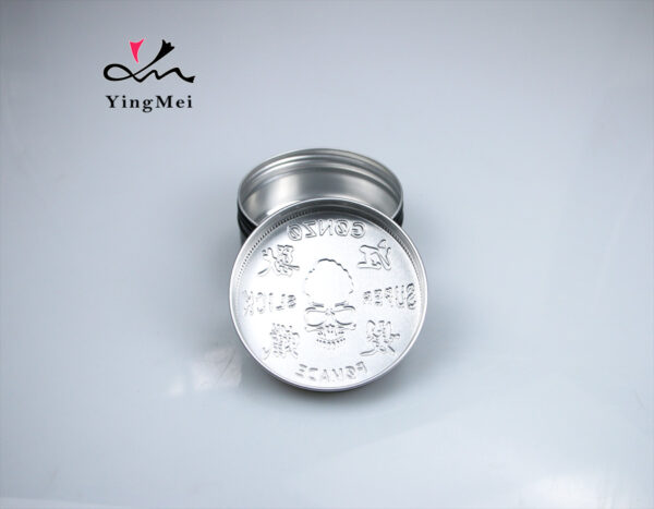 180ml custom embossed black round aluminum can hair wax