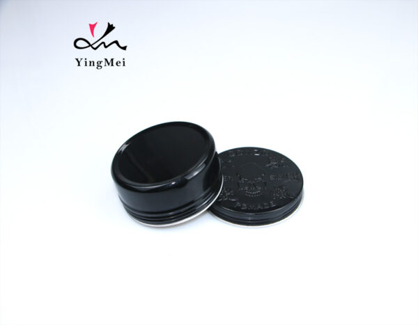 180ml custom embossed black round aluminum can hair wax