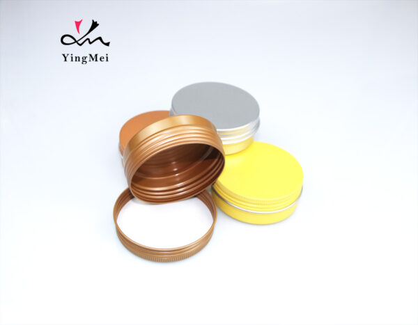 Colorful round aluminum cream bottle storage jar 100ml