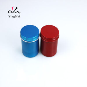 80ml red and blue round aluminum tall cream storage jar