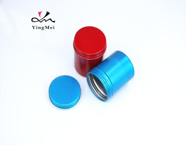 80ml red and blue round aluminum tall cream storage jar