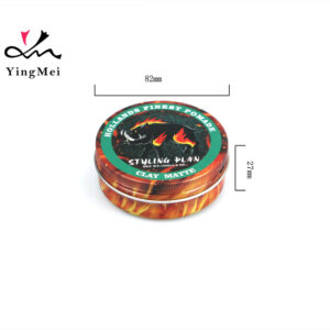 Round Flame Orange Printed Aluminium Hair Wax Jar 100ml
