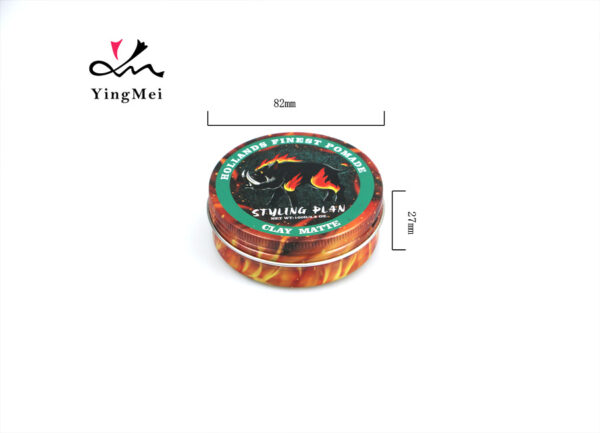 Round Flame Orange Printed Aluminium Hair Wax Jar 100ml