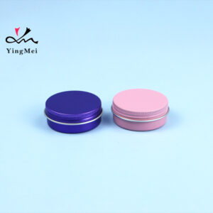 25ml purple pink aluminum lip balm tin can custom container