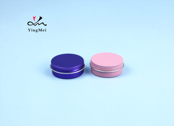 25ml purple pink aluminum lip balm tin can custom container