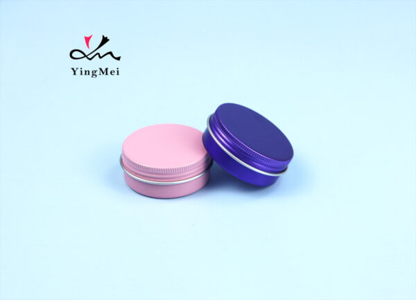 25ml purple pink aluminum lip balm tin can custom container