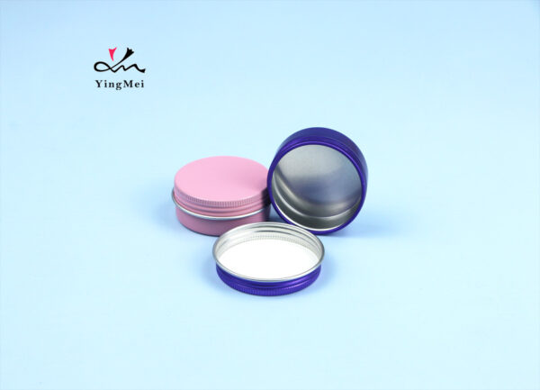 25ml purple pink aluminum lip balm tin can custom container