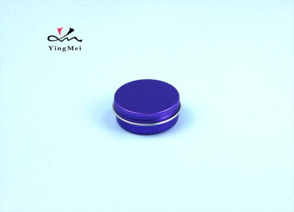 25ml purple pink aluminum lip balm tin can custom container