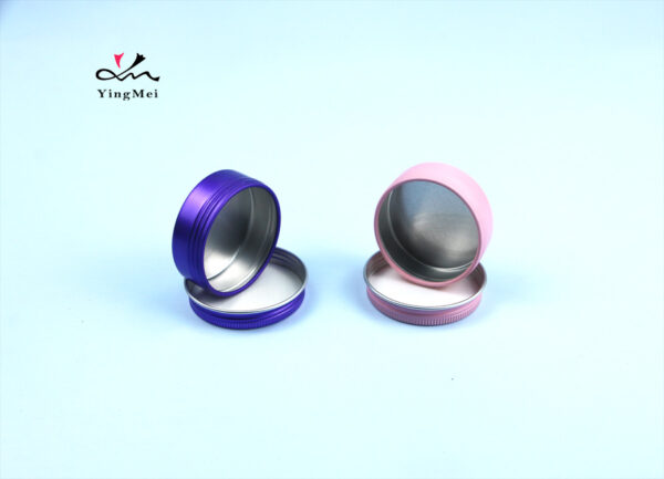25ml purple pink aluminum lip balm tin can custom container